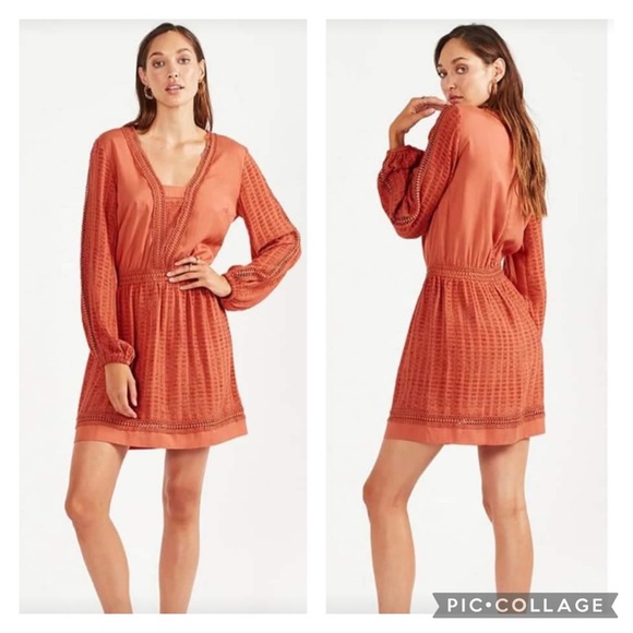 Tigerlily Dresses & Skirts - TIGERLILY Maresa Guava Orange Long Sleeve Mini Dress RRP$249